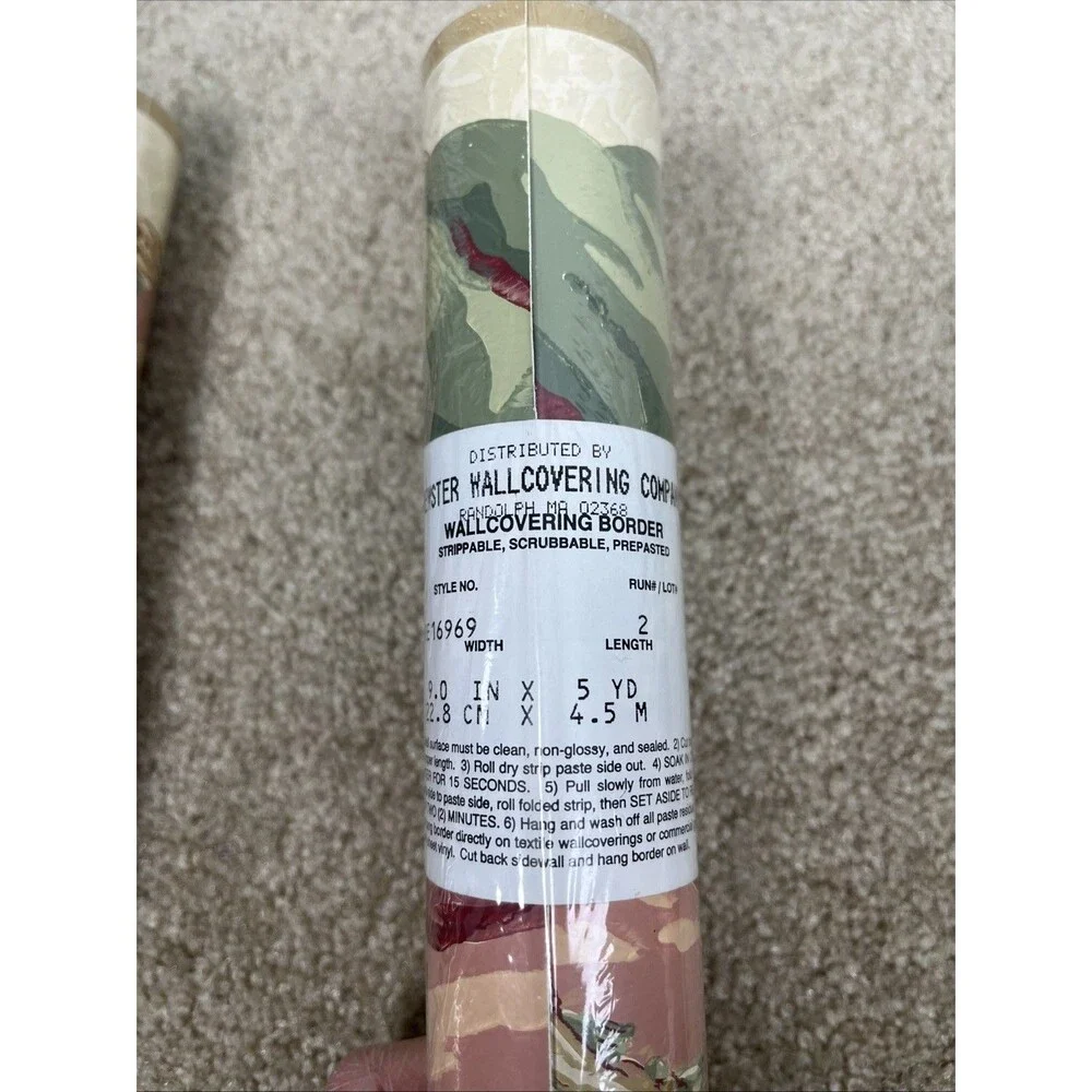 VTG Brewster‎ Cottage Floral Wallpaper Border 5 Rolls RE16969 9” x 5 yd Sealed
